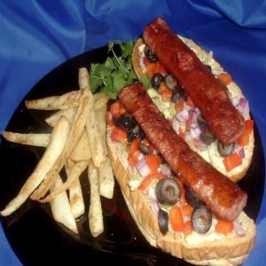 Uncle Bill's Open Face Hoagie With Cream Cheese and Black Olives image