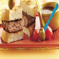Grilled French Dip Burgers image