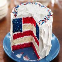 Red, White and Blue Layered Flag Cake_image