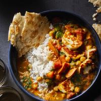 Sweet Potato, Spinach, and Halloumi Curry image