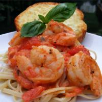 Linguine Pasta with Shrimp and Tomatoes image