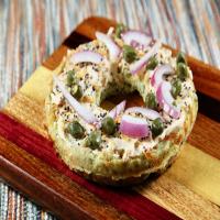 Everything Bagel Chaffle with Smoked Salmon Cream Cheese image