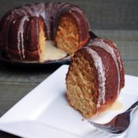Holiday Eggnog Cake With Eggnog-Rum Glaze image