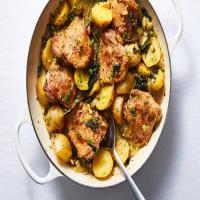Chicken Braised With Potatoes and Pine Nuts image