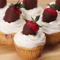 Chocolate-covered Strawberry 'Box' Cupcakes Recipe by Tasty image