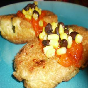 Chiles Rellenos With Roasted Red Pepper Sauce_image