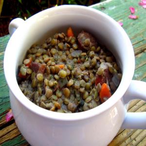 Lentils With Smoked Sausage and Carrots image