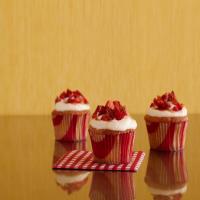 Cinnamon Swirl Sour Cream, Maple Cream Cheese, Strawberry and Bacon Breakfast Cupcake image