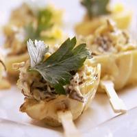 Mini Grilled Artichoke Hearts with Low Fat Spinach and Artichoke Dip_image