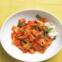 Broken Noodles with Tomato Sauce and Ricotta image
