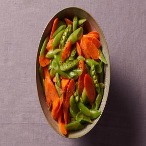 Quick Carrots and Snap Peas with Lemony Mustard Dressing image