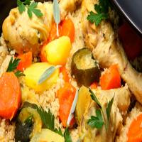Recette de couscous de poulet et légumes au cari_image