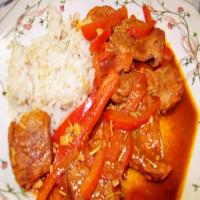 Barcelona Style Pork Tenderloin With Sherry & Peppers image