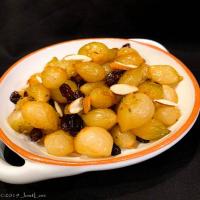 Glazed Pearl Onions With Raisins And Almonds_image