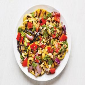 Grilled Polenta and Vegetables with Chimichurri image