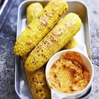 Barbecued corn on the cob image
