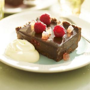Chocolate, raspberry & rose tart image