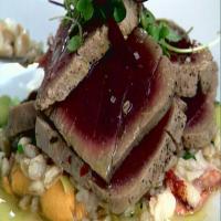 Olive Oil Poached Tuna Infused with Thyme, Lemon, and Shallots_image