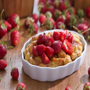 Bread Pudding with Strawberry Sauce image