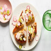 Deviled Egg Spread Toasts With Chicken Hearts image