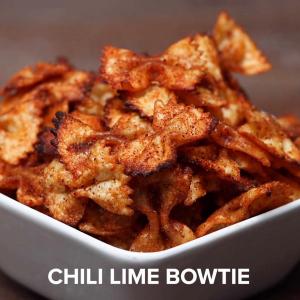 Chili Lime Bowtie Pasta Chips Recipe by Tasty image
