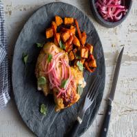 Sheet-Pan Chicken With Sweet Potatoes and Peppers image