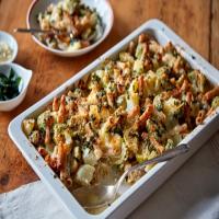 Hearty Whole-Wheat Pasta With Brussels Sprouts, Cheese and Potato_image