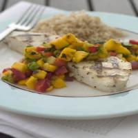 Chilean Sea Bass with Grilled Mango Salsa_image