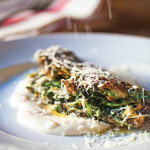 Spinach-Nettle Omelet with Onion Soubise_image