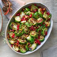 Sizzled sprouts with pistachios & pomegranate image