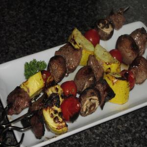 Skewered Steak With Vegetables image