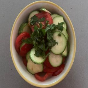 Raw Zucchini Salad with Tomato and Basil_image