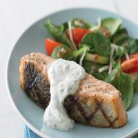 Grilled Salmon with Herb Sauce image