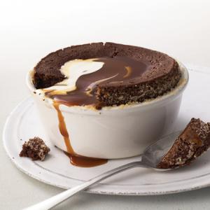 Warm Chocolate Pudding Cakes with Caramel Sauce_image