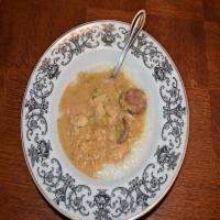 Spicy Gulf Shrimp Gravy, Andouille Sausage and Grits Recipe_image
