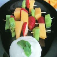 Fruit Kebabs With Honey Cream image