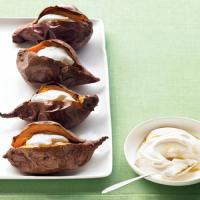 Baked Sweet Potatoes with Maple Sour Cream_image