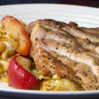 Sheet-Pan Pork Chops, Apple, & Cabbage Dinner Recipe by Tasty image