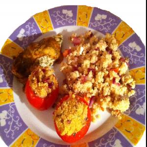 Greek Stuffed Chicken and Couscous Tomatoes_image