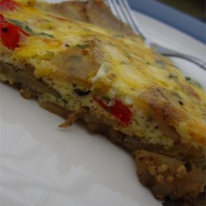 Roasted Red Pepper and Goat Cheese Frittata image