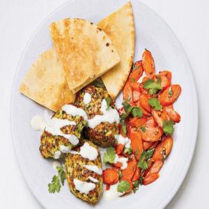 Spinach and Turkey Patties with Spiced Carrots image