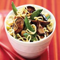 Asian Noodle Salad with Eggplant, Sugar Snap Peas, and Lime Dressing image