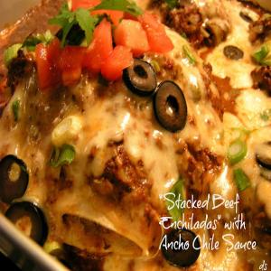 Stacked Beef Enchiladas with Ancho Chile Sauce image