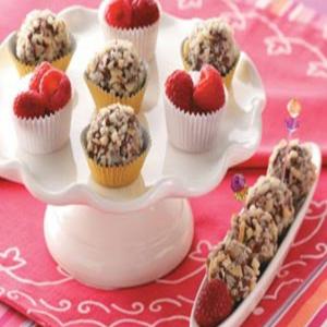 Raspberry Fudge Balls with Almonds image
