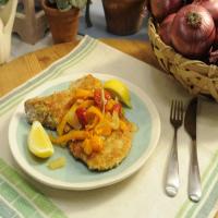 Pickle Schnitzel-Pickle-Brined Pork Chops with Sweet and Spicy Peppers image
