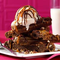 Chocolate Brownie Waffle Sundaes image