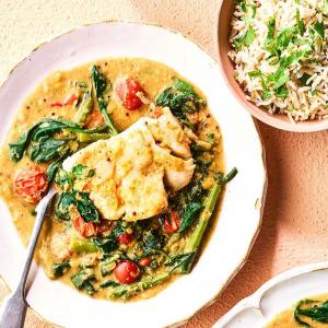 Curried bean & coconut cod image