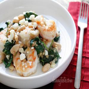 Tuscan White Beans with Spinach, Shrimp and Feta_image