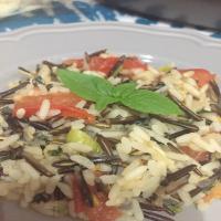 White and Wild Rice Pilaf With Tomatoes and Basil image