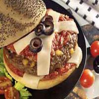 Double-Cheese Pizza Burger Recipe image